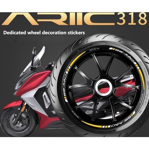 Motorcycle Wheel Hub Sticker Tire Reflective Letter Shock-absorbing Body Decal Decoration for Ariic Chinf318