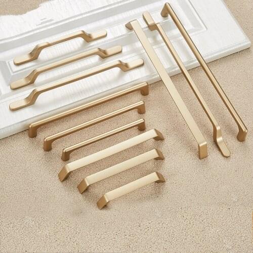 Solid Zinc Alloy Gold Cabinet Handles for Furniture Drawer Knobs Cabinet Pulls Decorative Home Decor Hardware