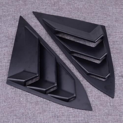 DWCX 1Pair Car Rear Side Quarter Window Louvers Scoop Vent ABS Black Fit For Honda Civic Sedan 2016 2017 2018 2019 2020