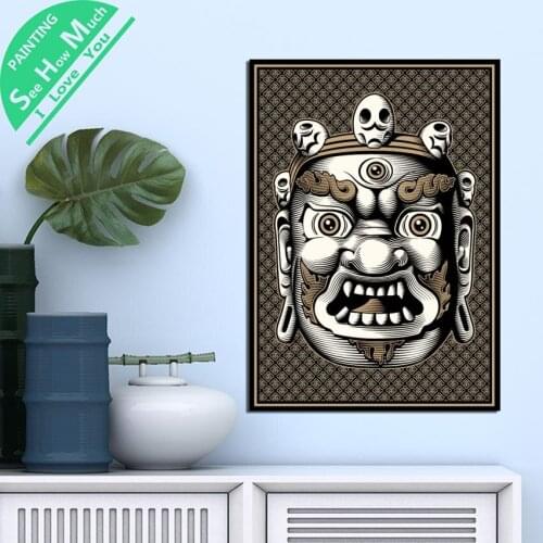 1 Piece Mahakala Buddhist Protecto HD Printed Canvas Wall Art Posters and Prints Poster Painting Framed Artwork Room Decoration