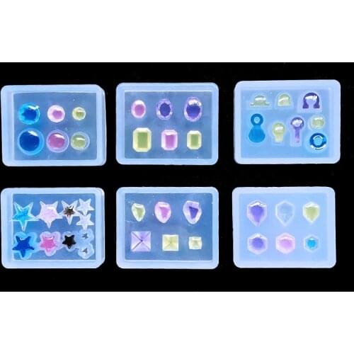 1PCS Small diamonds Pendant Craft DIY Transparent UV Resin epoxy Silicone Combination Molds for DIY Making Finding
