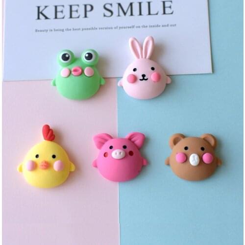10/20Pcs Cartoon Rabbit Bear Frog Flat back Resin Cabochons Scrapbook Craft DIY Embellishments Jewelry Making Accessories
