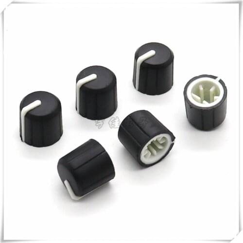 10 Piece 15mm*14mm black and white rubber/hard rubber knob flower shaft potentiometer code switch adjustment knob cap