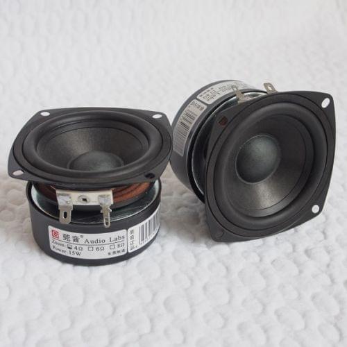 2PCS 3" inch 4Ohm 15W Full Range Audio Speaker Stereo Woofer Loudspeaker Horn