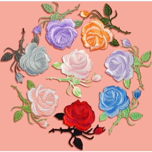 2PC Exquisite Rose Series Embroidery Cloth Stickers DIY Clothing Bags Hat Decoration Accessories Couple Clothing Patch Stickers