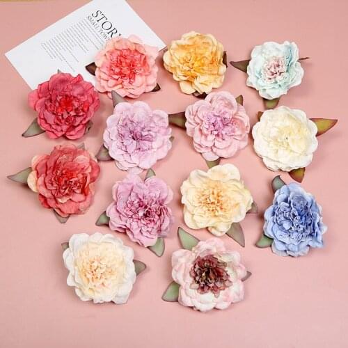 30pcs Korean Wrinkled Rose Simulation Flower Head Wedding Decoration Wall DIY Craft Silk Flower Decoration Valentines Day