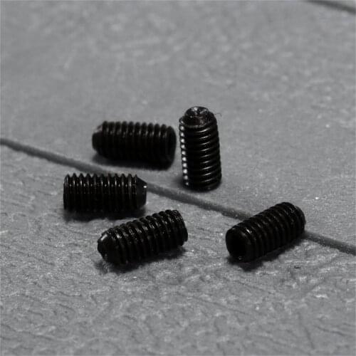 50Pcs M3(3mm) *6mm Black Carbon Steel Allen Hex Socket Cap Head Machine Grub Screws Nuts Headless Cup Point Bolt Fasteners