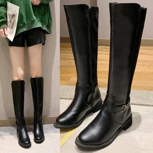Woman Shoes High Heels Sexy Over The Knee Boots Women Shoes Khaki Brown Black Autumn Winter Long Boots Women Square Heel Soft