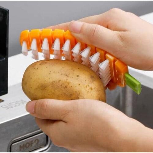 Cleaning Tools Vegetable Fruit Cleaning Brush Flexible Potato Carrot Cucumber Cleaning Brush Kitchen Accessories