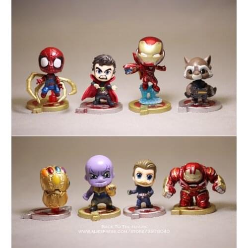 Disney Marvel Avengers 8pcs/set 5-6cm Iron Man Action Figure Anime Decoration PVC Collection Figurine Toy model for children