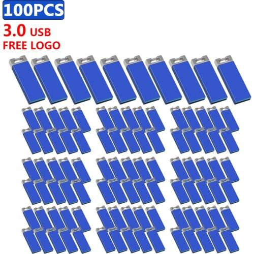 Bulk 100pcs free Custom logo real capacity USB Flash Drive 8GB 16GB 32GB 64GB 128GB Pen drive Waterproof USB 3.0 Memory Stick