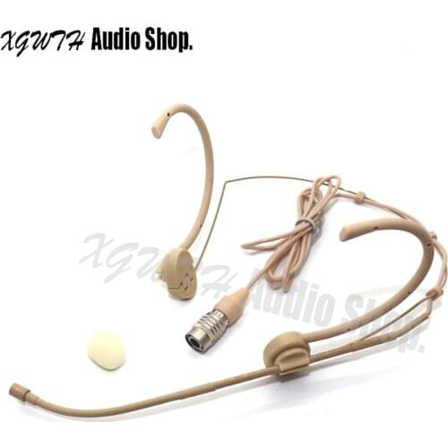 Complexion Dual Hook Head Headset Microphone For Audio Technica Wireless Radio Mic System Beltpack Foldable Ears Profession