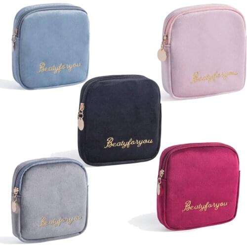 Sanitary Napkin Diaper Storage Bag Tampon Packaging Canvas Pad Makeup Bag Coin Purse Jewelry Organizer Credit Card Pouch Case