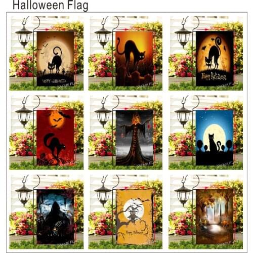 KAFNIK,30*45CM Hot New Festival Custom Pumpkin Halloween Decoration Garden Flag Indoor Outdoor Home Decor 12x18 inch