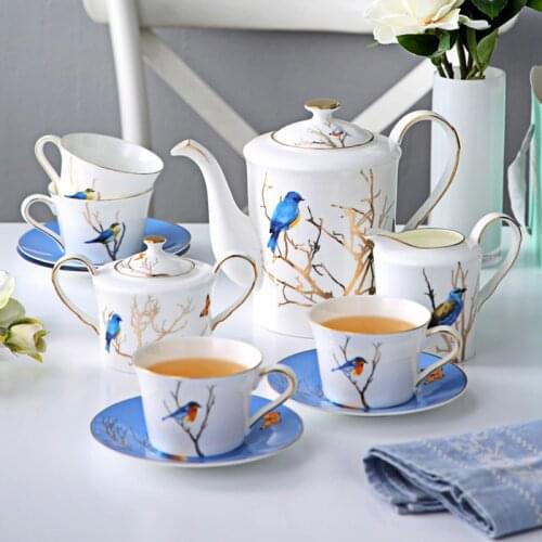 11-piece ceramic English afternoon tea set high-end luxury exquisite home bone china European black tea Nordic coffee cup