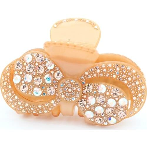 Large Jaw Hair Claws - Big Acetate Hair Ornament for Women Lady Rhinestone Elegan Hair Accessory Jewelry for Tiara Dance Wedding