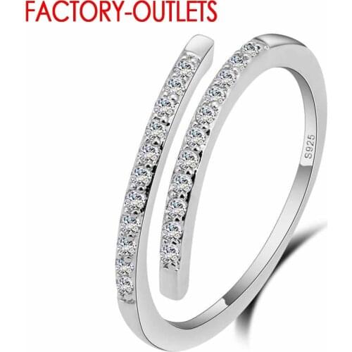 925 Sterling Silver Resizable Ring Classic Fashion Jewelry Cubic Zirconia Pave Setting Women Girls Party Anniversary