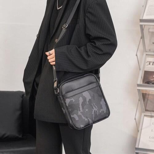 Leather Handbag Men Shoulder Bag Camouflage Crossbody Bags for Men 2021 Casual Sling Flap Bag Travel Sac A Main Bolso De Hombre