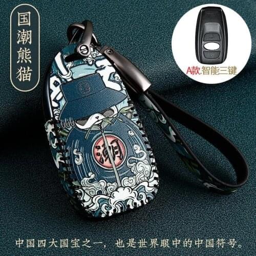 Leather Car Key Case Key Cover For Subaru Legacy XV Forester Outback BRZ Impreza Crosstrek Trezia Levorg