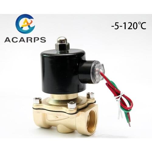 3/4" Brass Solenoid Valve High Temperature 120 Degrees Normally Closed 220V 110V 24V 12V With EPDM Seal For Water Oil Air