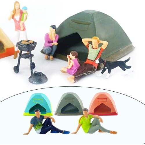 RM 1/64 Mini Figure Miniature Camping Trains People Layout Diorama S Gauge