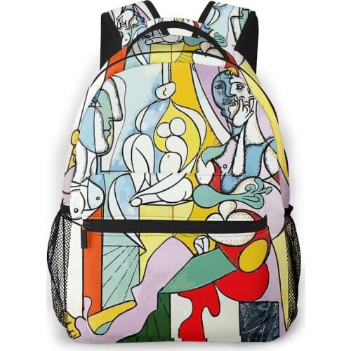 Fashion Backpack Vintage Funny Artwork Pablo Picasso For Girl Teenager Shoulder Bag New Primary School Bag Female Girls boys