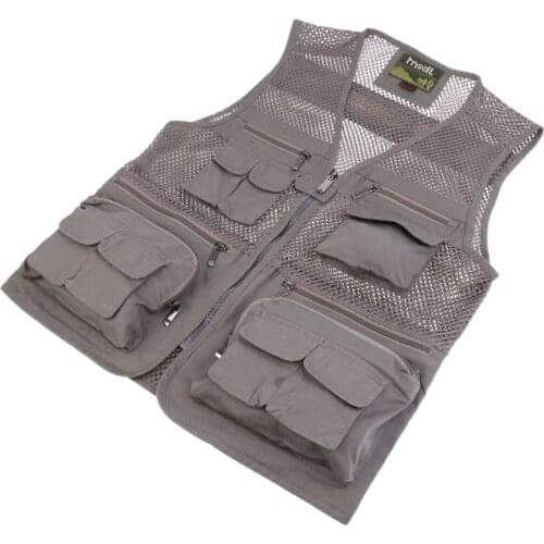 Mens Multi-pockets Fishing Hunting Mesh Vest Outdoor Photography Jacket