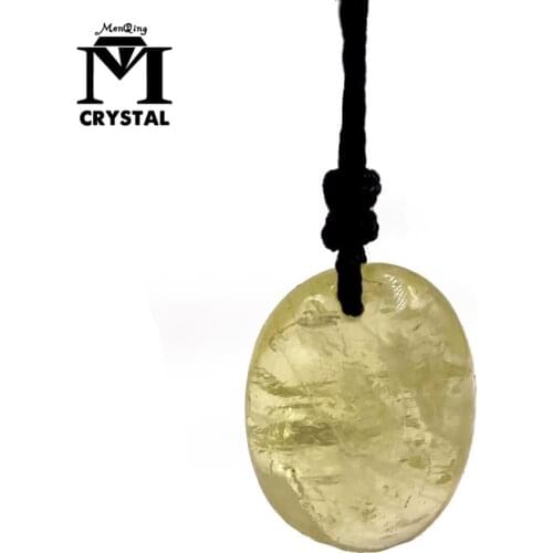 Natural Citrine quartz crystal Pendant yellow stone healing gemstone Divination spiritual meditation Jewelry Necklace gift