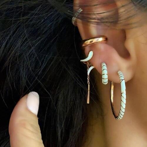 Top Quality Women Girl Jewelry Enamel White Black color Wrap cute Lovely Snake Shape rose gold color Multi Piercing Stud Earring