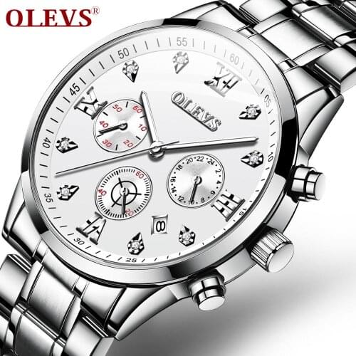 OLEVS Mens Watch 2020 Top Brand Luxury Quartz Watch Mens Sports Fashion Chronograph Men Clock Man Watch Ultra Thin Erkek Saat