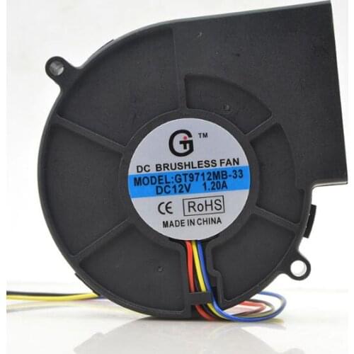 Wholesale: GT9712MB-33 9733 12V 1.20A four-wire barbecue oven exhaust fan turbine blower