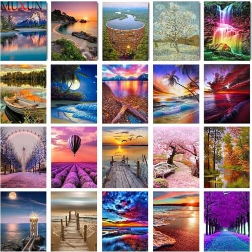Muxun Scenery 5D Diy Diamond Painting Full Square Cross Stitch Mosaic Embroidery Home Decor Accessories Gift Handmake Rp469