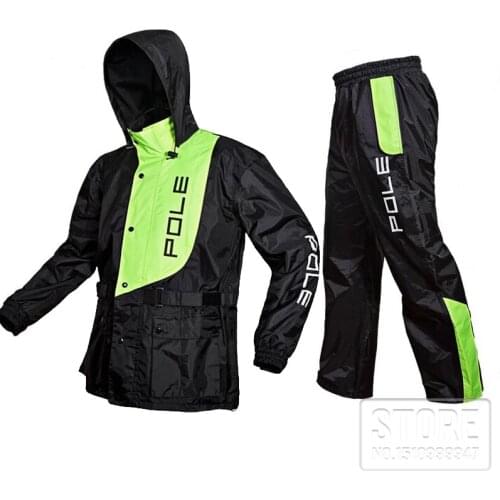 POLE one set Fashion Outdoor Sports Fishing Man Waterproof suits bicycle Raincoat Suit Motorcycle Raincoat