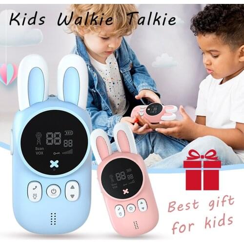 Cute Mini Kids Walkie Talkie Wireless Intercom Child Radio Toys Two Way Radio 1-3 km Transmitter Camping Family Children Gift