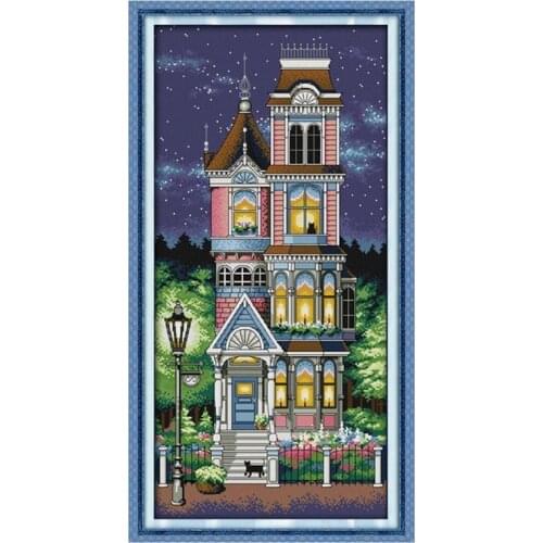 Luxury Residence Printed Cross Stitch Kits Patterns Count Embroidery Sets 11CT 14CT DIY Handmade Needlework Home Decor Paintings