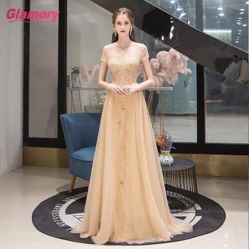 Gray Evening Dress With Dubai Design 2020 Luxury A-Line Formal Party Gown