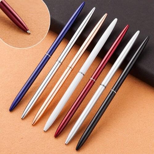 Hotel Metal Ballpoint Pen 1.0mm Thin Rotary Rollerball Pen Office Business Pens for Writing Stationery Kawaii School Supplies