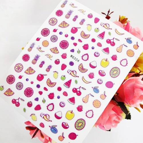 Fruits Watermelon Pineapple 3D Stickers Sliders for Nails Self Adhesive Nail Art Decoraciones Foil Design Manicure Accesorios