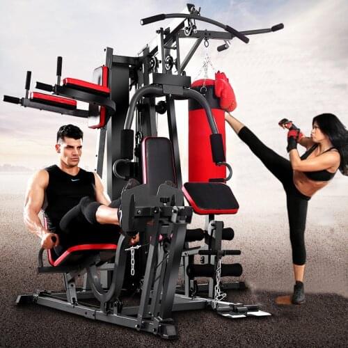 Gantry fitness commercial Red squat rack multifunctional personal training barbell rack single household barbell rack equipment