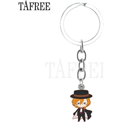 TAFREE Nihon Cartoon Boy Resin Keydoor Bungo Stray Dogs Tiny Key Chain Ring Classic Epoxy Men Car Decoration Jewelrys C1592