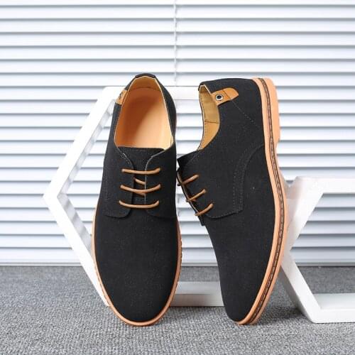 Spring Suede Leather Men Shoes Oxford Casual Shoes Classic Sneakers Comfortable Footwear Dress Shoes Large Size Flats685