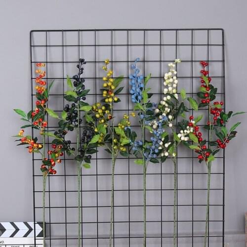 Berry Artificial Flower Single Fake red berries Christmas Flower DIY New Years decor Tree Artificial berry Decoration For Home