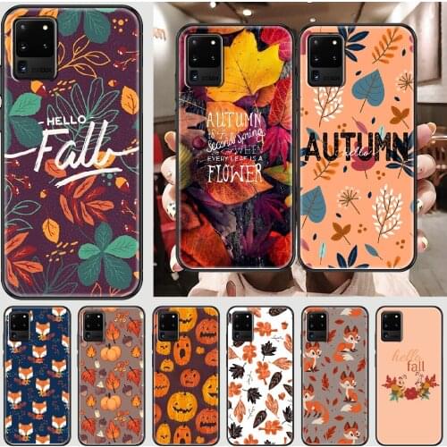 Hello Autumn Sign cute Phone case For Samsung Galaxy Note 4 8 9 10 20 S8 S9 S10 S10E S20 Plus UITRA Ultra black art funda soft