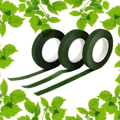 1 Pcs 12mm Width Florist Stem Green Color Tape Wire Floral Work Plastron Floral Resealable Elastic Tape Wrap