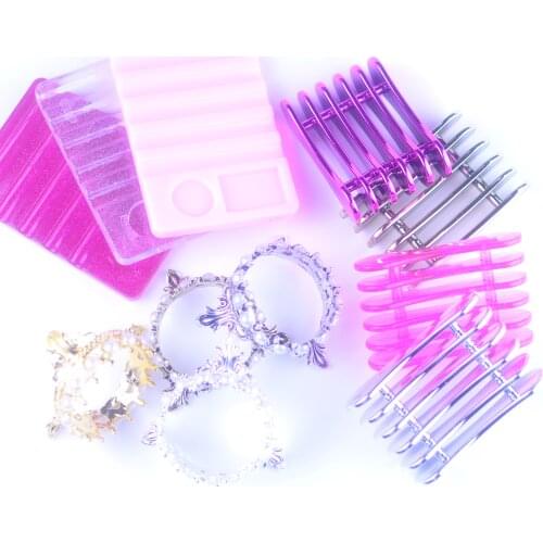 1 pcs Beauty Acrylic Crystal Crown Design Nail Art Brush Holder Display Stand Rest Tools for 5pcs UV Gel Brush Pen Accessories