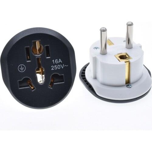1PC Universal European Plug Converter EU Adapter 2 Round Pin Socket 250V AC Travel Charger Wall Electrical Outlet Power Fittings