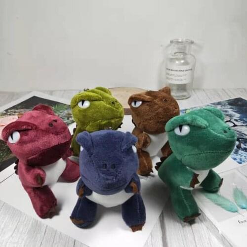 10PCS 12cm Dinosaur Cool Favorite Decoration Bag Plush Mini Pendant Keychain Doll Ring Toy