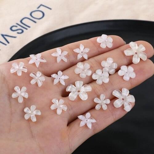 10pcs Korean fresh glitter Flower Earrings For Women 2020 white flower resin patch handmade jewelry earrings phone case material