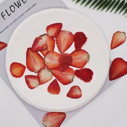 10pcs Pressed Dried Strawberry Slices Fruit Plant Herbarium For Jewelry Postcard Invitation Card Phone Case Bookmark Making DIY