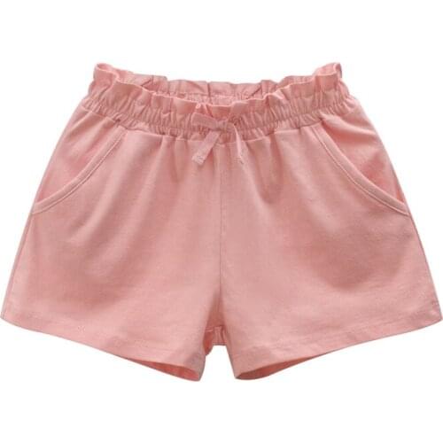 2021 Summer Girls Shorts Pants 100% Cotton Solid Sport Casual Knickers for 1-9 Years Kids Boys Girls HK601